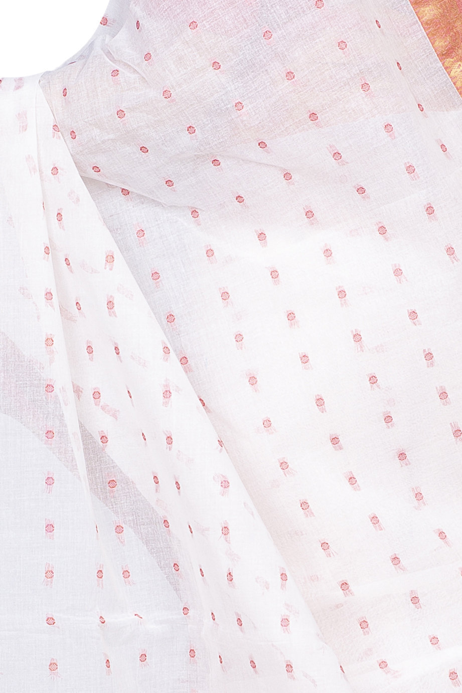 White Pure Cotton Asmani Tant Saree (181)